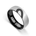 Titanstahl-Herzring mit gebürstetem Silber-Finish und I LOVE YOU Gravur - US 5 / Schwarz