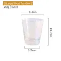 Short 350ml rainbow hammer pattern glass cup with iridescent finish and dimensions - Rainbow Hammered - Low Large (350ml)