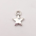 Silver star alloy charm pendant with top loop for DIY earring and bracelet making - Silver Pentagram (5812)