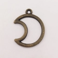 Antique bronze hollow crescent moon charm pendant for DIY jewelry making and earrings - Hollow Crescent (11139)