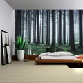 Nordic Christmas tree tapestry wall hanging with green forest landscape for bedroom decor - Forest 12