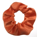 Premium orange velvet hair scrunchie shown on a white background for women styling - Rust red