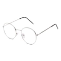 Occhiali classici rotondi in metallo argento con lenti anti luce blu per uomo e donna - Cornice Argentata