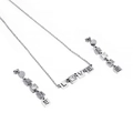 Set gioielli LOVE in acciaio inossidabile argento con pendente e orecchini zircone - Color Acciaio