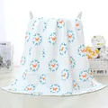 Soft six-layer cotton gauze baby towel with cute orange and blue fox print pattern - Smart Fox