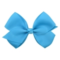 Sky blue grosgrain ribbon bow hair clip for children with classic double layer design - Sky Blue
