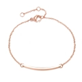 Minimalist rose gold rectangular bar chain bracelet with adjustable lobster clasp - Rose Gold