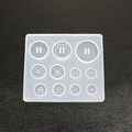 DIY translucent silicone button mold with 11 compartments for resin casting jewelry - Round Button Style