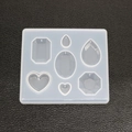Translucent silicone DIY resin mold featuring multi-shape jewelry pendant designs - Heart Pendant with Hole Style