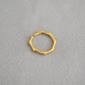 Eleganter vergoldeter Messingring mit modernem, minimalistischem Bambus-Design für Damen - Einstellbar Offen / Gold