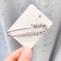 Broche épingle de sûreté argentée avec fleur en strass étincelante et cristaux - A7-32