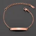 Poliertes ID-Armband aus roségoldenem Edelstahl für Kinder mit verstellbarer Kette - Roségold