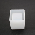 Square silicone mold for DIY resin casting, milky white translucent craft tool - Mirror Square Pen Holder Mold