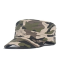 Men's outdoor camouflage flat top army cap with green brown and black pattern - Desert