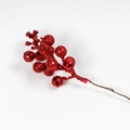 Sparkly red glitter berry stems for Christmas wreath DIY and holiday floral decorations - Christmas Red