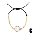 Rainbow crystal gold beaded bracelet with Virgin Mary medallion on white background - Madonna Style (brb68-C)
