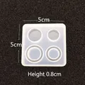 Moule carré en silicone avec 4 cercles, 5x5cm pour pendentifs DIY en résine océanique - Petit moule à pendentif rond (159-1)