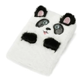 Cute panda plush notebook with soft white fur and detailed blue eyes embroidery - Panda Style / A5 / White