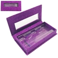 Custodia per ciglia finte con glitter viola e finestra trasparente rettangolare - Glitter Viola
