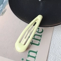 Minimalist light yellow waterdrop BB hair clip with smooth matte lacquer finish - Goose Yellow