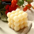 Candela di soia a cubo con bolle colore giallo crema al profumo di vaniglia per interni - Bolla / Giallo / Crema alla Vaniglia