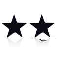 Minimalist 7mm black stainless steel star stud earrings for women with mirror reflection - Star / Black