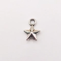 Star-shaped alloy pendant in antique silver finish with a 3D faceted surface design - 3D Pentagram (5082)