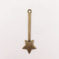 Vintage bronze star wand alloy charm pendant for DIY jewelry making and earring accessories - Star Magic Wand (11136)