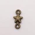 Vintage bronze star connector with double loops for DIY jewelry making and crafts - Star Link Connector (11146)
