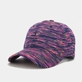 Colorful tie-dye striped baseball cap for women, vibrant pink and blue outdoor sun hat - Adjustable / Navy Blue