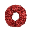 Sparkly red sequin elastic hair tie scrunchie for women's hair accessories - Red