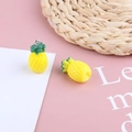 Detailed view of handmade resin pineapple charms with metal rings for DIY jewelry making - Pineapple