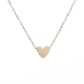 Collana minimalista con ciondolo a cuore dorato e catena a O, vista prodotto raffinata - Cuore a Strato Singolo / Oro