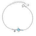Blue planet dream galaxy bracelet in silver finish with sparkling star zircon charms - Planet Key (1.9g)