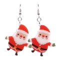 Weihnachtsmann-Ohrhänger aus Acryl für Weihnachten mit festlichen rot-weißen Details - Klassisches Weihnachtsmann-Gesicht
