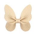 Champagne gold faux leather butterfly hair clip with lychee texture for girls - Gold Butterfly
