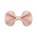 Lychee pattern faux leather butterfly clip in metallic rose gold for girls - Rose Gold Bowknot