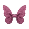 Magenta lychee texture butterfly hair clip for girls with elegant faux leather finish - Grape Purple Butterfly