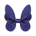Purple blue butterfly hair clip with lychee leather texture for kids hair styling - Charming Blue Butterfly