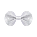 Silver butterfly hair clip with litchi grain texture for girls and kids fashion - Space Silver Bowknot