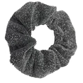 Sparkly dark grey scrunchie with metallic glitter thread and elastic hair band - Gray