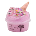 Pink fluffy candy scented slime toy with ice cream toppings and sprinkles in a cup - Pink Candy