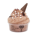 Chocolate ice cream fluffy slime with mini waffle cone and candy bits in a clear jar - Coffee Candy