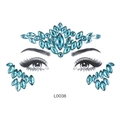 L0038 Teal acrylic face crystal rhinestones set for Halloween facial decoration - L0038 Blue Green Faceted Rhinestone