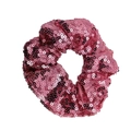 Sparkly pink sequined scrunchie with high-elasticity band for stage performance - Pink