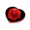 Dettaglio della rosa di carta 3D rotante rossa all'interno di una scatola ad anello a cuore - 14*6*2.8cm / Rosso