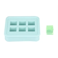 Molde de silicona cuadrado azul claro de 6 cavidades con cubo de resina - Molde de Cubo Verde Agua de 6 Cavidades 16mm