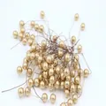 Matte gold artificial berry stems for festive floral arrangements and DIY Christmas crafts - Approx. 100Pcs/Bag / Gold Acacia Berry 12mm