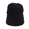 Detalle del gorro de punto negro con borde acanalado y textura suave de punto - Negro
