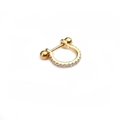 Gold barbell ear cartilage stud with pave-set cubic zirconia and S925 hallmark - Gold Semi-Hoop Zirconia Style (金色1#)